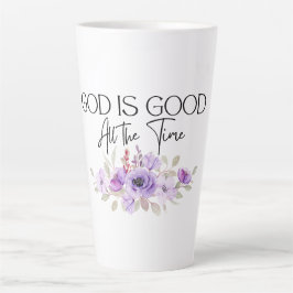 Taza De Café Latte Dios es bueno todo el tiempo Christian Cita Flor
