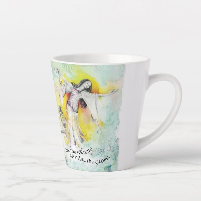 Taza De Café Latte "Dios esperanzador/Seamstress" Latte Mug (Derecha)