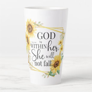 Taza De Café Latte Dios está dentro de ella - Salmo 46:5 Cristiano gi