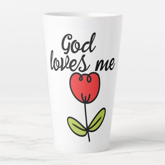 Taza De Café Latte Dios me ama (Anverso)
