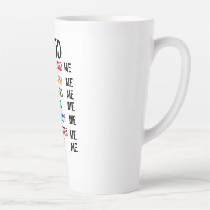 Taza De Café Latte ** Dios me creó** Latte Mug