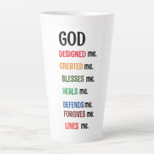 "DIOS ME DISEÑÓ" Latte Mug