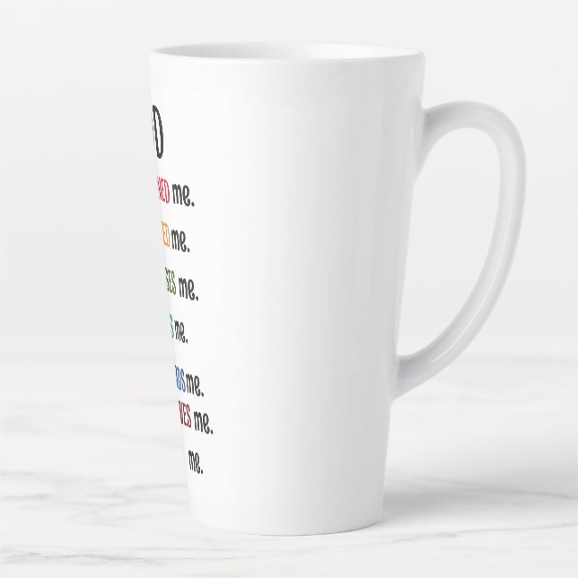 Taza De Café Latte "DIOS ME DISEÑÓ" Latte Mug (Derecha)