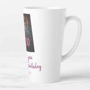 Taza De Café Latte Dirty 30 Cumpleaños añadir nombre rosa añadir fech