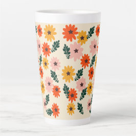 Taza De Café Latte Diseñado floral