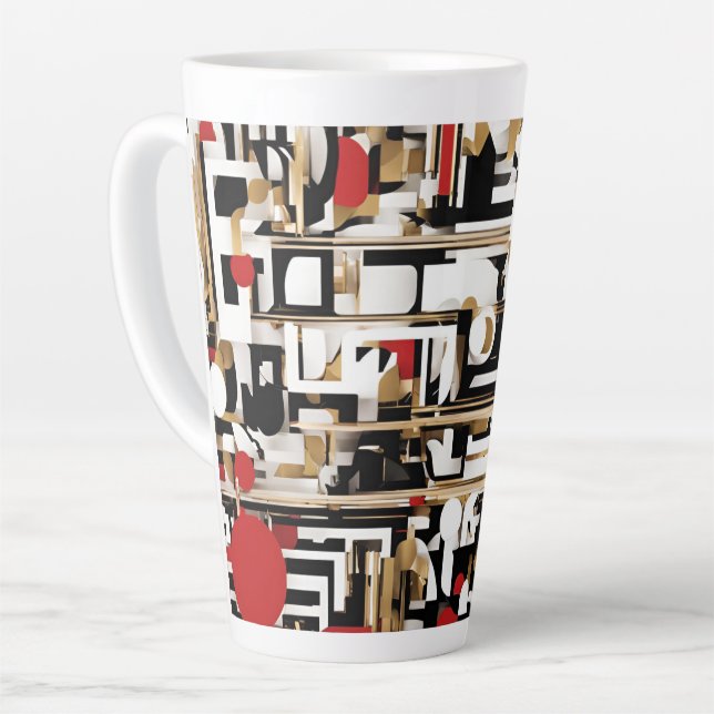 Taza De Café Latte Diseñador artístico grande (Ángulo izquierdo)