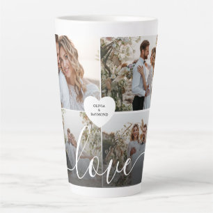 Taza De Café Latte Diseñar tu propia fotografía del Collage de amor
