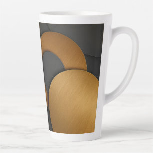 Taza De Café Latte Diseño abstracto geométrico de lujo negro y oro