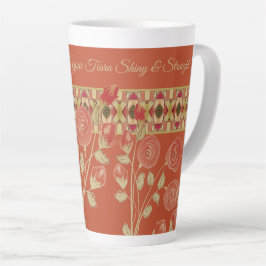 Taza De Café Latte Diseño artístico floral