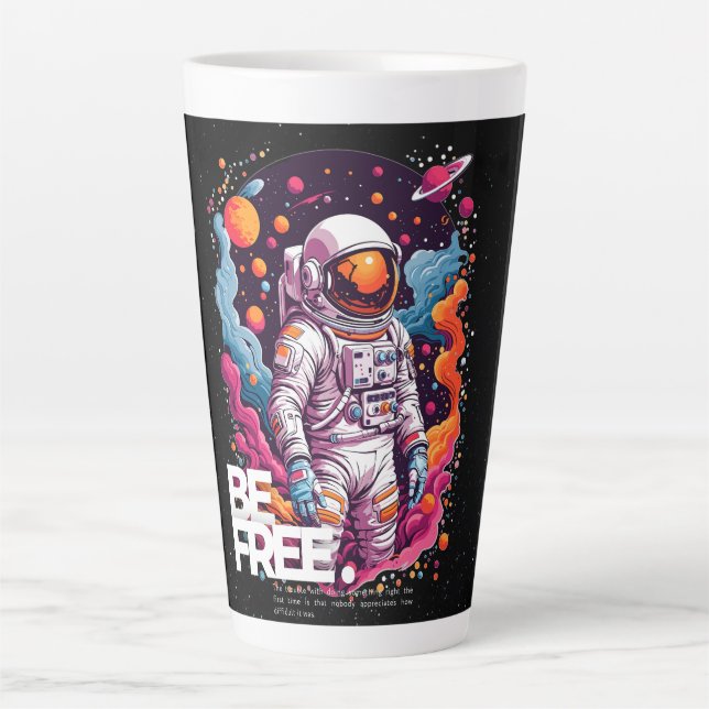 Taza De Café Latte Diseño Astronauta GRATUITO (Anverso)
