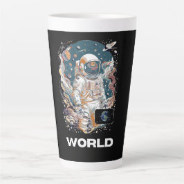 Taza De Café Latte Diseño astronauta mundial