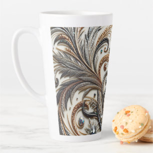 Taza De Café Latte Diseño barroco glamuroso con piedras de Purpurina