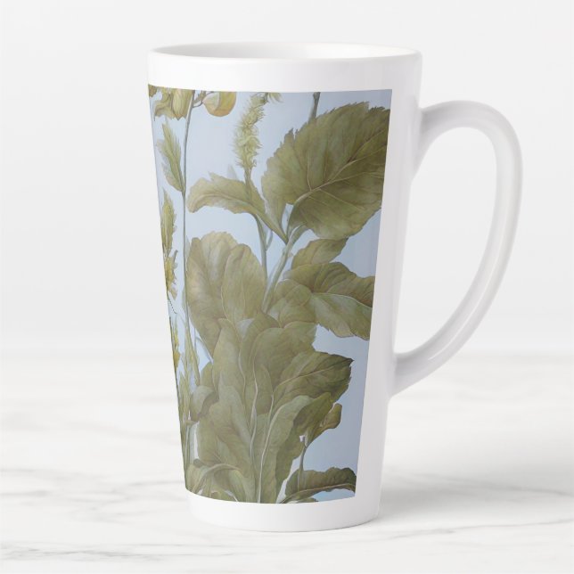 Taza De Café Latte Diseño botánico Grande (Derecha)