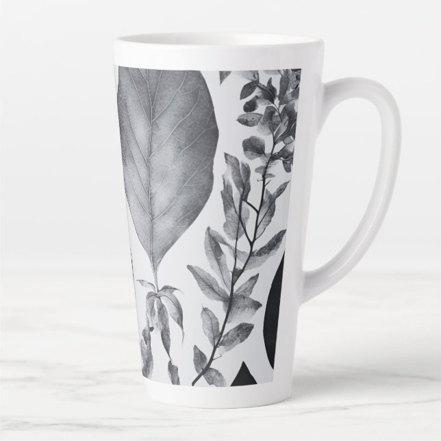Taza De Café Latte Diseño botánico grande (Derecha)