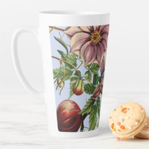 Taza De Café Latte Diseño botánico vintage