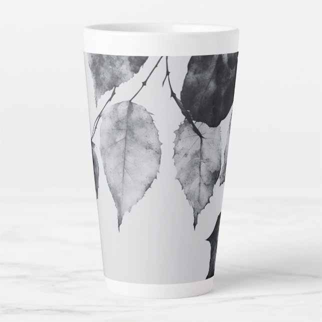 Taza De Café Latte Diseño botánico vintage grande (Anverso)