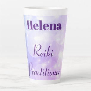 Taza De Café Latte Diseño brillante de Reiki personalizado