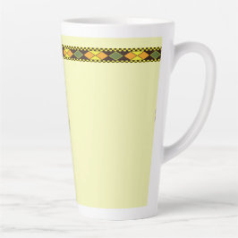 Taza De Café Latte Diseño continuo de naranja amarillo