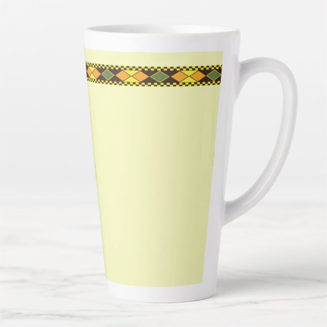 Taza De Café Latte Diseño continuo de naranja amarillo (Derecha)