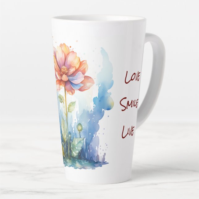 Taza De Café Latte Diseño de acuarela (Ángulo derecho)