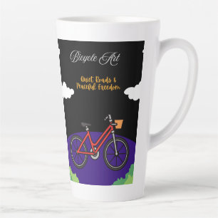 Taza De Café Latte Diseño de Arte de Bicicleta Minimalista