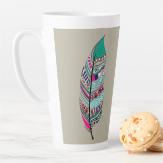 Taza De Café Latte Diseño de arte esténcil Latte Mug