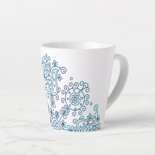 Taza De Café Latte Diseño de Bordado Folclórico