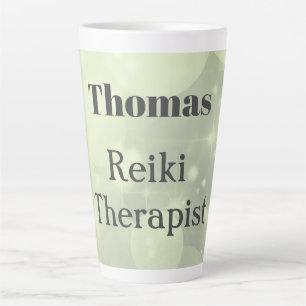 Taza De Café Latte Diseño de brillo terápico de Reiki personalizado
