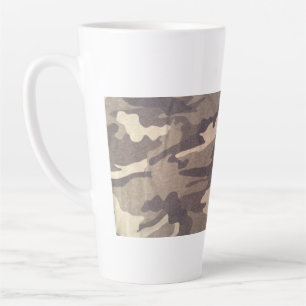 Taza De Café Latte Diseño de camo retro, todavía popular, duo colou