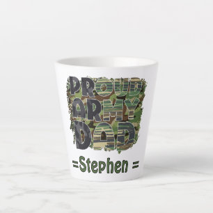 Taza De Café Latte Diseño de Camuflaje de Orgullo Ejército Padre