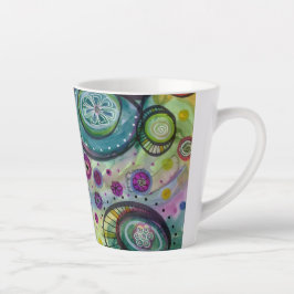 Taza De Café Latte Diseño de caracoles de color en un círculo