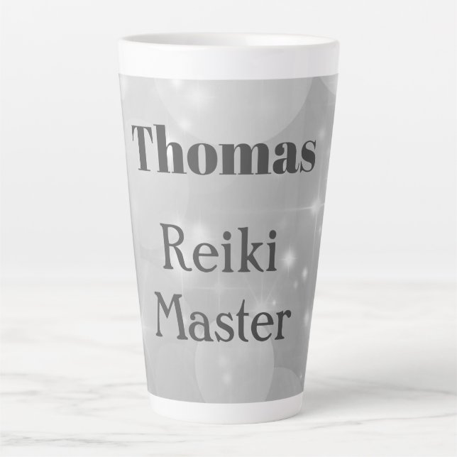 Taza De Café Latte Diseño de chispa para el maestro de Reiki personal (Anverso)