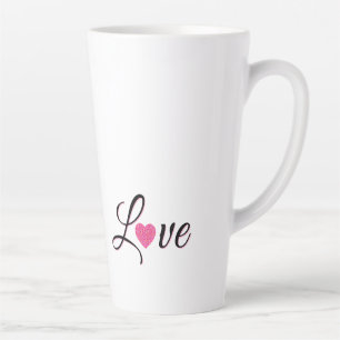 Taza De Café Latte Diseño de corazón punteado minimalista