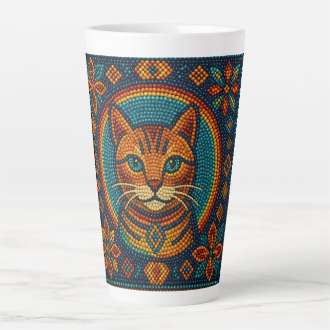 Taza De Café Latte Diseño de cuentas de Kitty (Anverso)