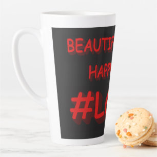 Taza De Café Latte Diseño de expresiones personalizadas "HERMOSO AMOR