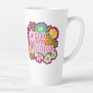 Taza De Café Latte diseño de flor motivacional único
