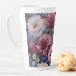 Taza De Café Latte Diseño de flores silvestres sucias