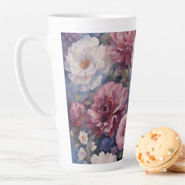 Taza De Café Latte Diseño de flores silvestres sucias (In situ)