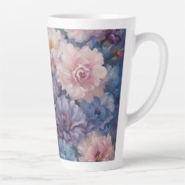Taza De Café Latte Diseño de flores silvestres sucias