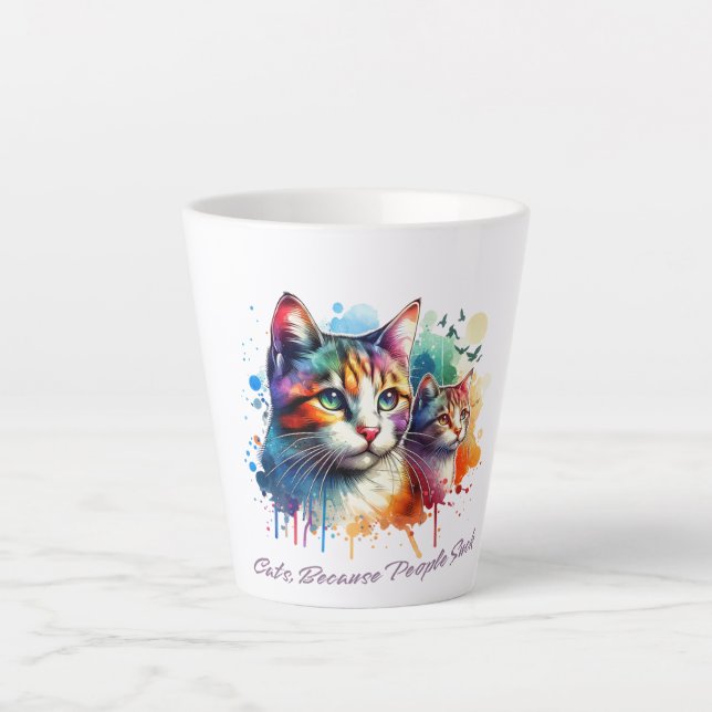 Taza De Café Latte diseño de gatos (Anverso)