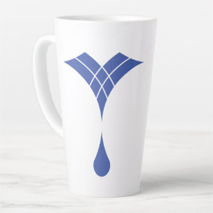 Taza De Café Latte diseño de gota de agua azul