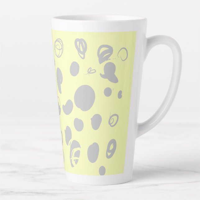 Taza De Café Latte Diseño de granos de café (Derecha)