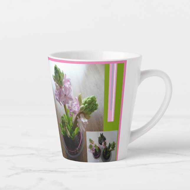 Taza De Café Latte Diseño de hitos rosados Latte Mug (Derecha)