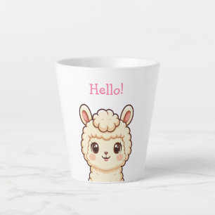Taza De Café Latte Diseño de ilustración de llama linda