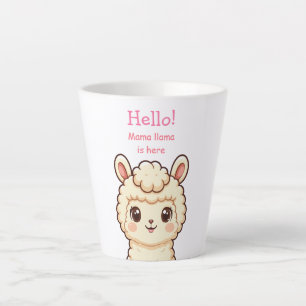 Taza De Café Latte Diseño de ilustración de llama linda