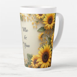 Taza De Café Latte Diseño de jardín de girasoles de verano