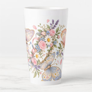 Taza De Café Latte Diseño de jardín de mariposas dulces para mágico