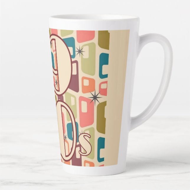 Taza De Café Latte Diseño de la década de 1950 (Derecha)