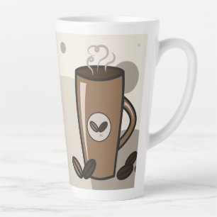 Taza De Café Latte Diseño de latte de vapor
