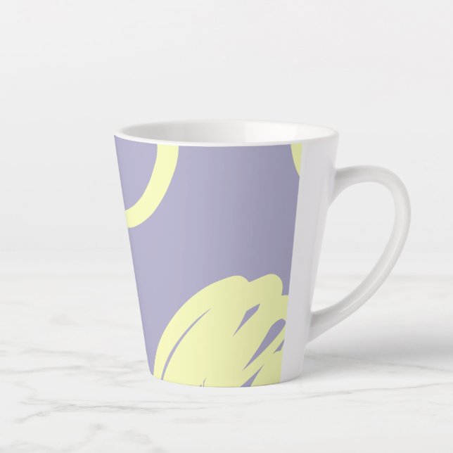Taza De Café Latte Diseño de líneas móviles Latte Mug (Derecha)